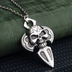 Skull Head Ok Ucu Kuru Kafalı Erkek Kolye Takı Aksesuar k24 t5