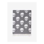 Skull Pamuk Koltuk Şalı Siyah 90x160