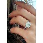 Sky Diamond 925ayar Gümüş Üzerine Beyaz Altın Kaplama Tek Taş Yüzük