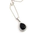 Sky Diamond Black 925 ayar Gümüş Lüks Damla Kolye