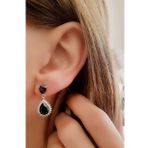 Sky Diamond Black 925 ayar Gümüş Lüks Damla Küpe