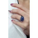 Sky Diamond Blue Creative Sapphire 925 ayar Gümüş Lüks Yüzük