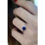 Sky Diamond Blue Creative Sapphire 925 ayar Gümüş Tek Taş Yüzük