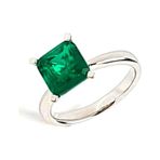 Sky Diamond Green Creative Rubies 925 Ayar Gümüş Tek Taş Yüzük