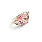 Sky Diamond Pink Morganit Taşlı 925 ayar Gümüş Lüks Yüzük