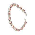 Sky Diamond Pink Morganit Taşlı 925ayar Gümüş Lüks Su Yolu Bileklik