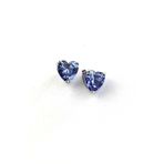 Sky Diamond purple Ametist Taşlı Minimal Kalp Küpe