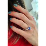 Sky Diamond Purple Tanzanit Taşlı 925 ayar Gümüş Tek Taş Yüzük