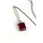 Sky Diamond Red creative rubies 925 ayar gümüş lüks baget kolye