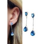 Sky Diamond Taşlı 925 ayar Gümüş Lüks Damla Küpe