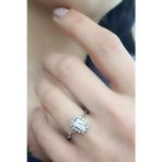 Sky Diamond Taşlı 925 ayar Gümüş Üzerine Beyaz Altın Kaplama Baget Tek Taş Yüzük