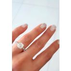 Sky Diamond Taşlı 925ayar Gümüş İce Cut Burgu taş detaylı tek taş yüzük