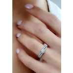Sky Diamond Taşlı 925ayar Gümüş Tek Taş Prenses yüzük