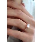 Sky Diamond Taşlı 925ayar Gümüş Üzerine Rose Altın Kaplama Burgu Tek Taş Yüzük