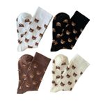 Sky Socks 4'lü Teddy Bear Ayıcıklı Set Unisex Kokulu Soket Çorap Tek Beden