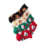 Sky Socks 4'lü Yılbaşı Ağaç Noel Baba Christmas Desenli Set Unisex Pamuklu Kokulu Soket Çorap Tek Beden