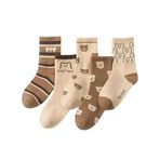 Sky Socks 5'li Ekonomik Paket Teddy Bear Ayıcıklı Unisex Tenis Çorap Seti Tek Beden