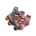 Sky Socks 6'lı Kışlık Kalın Havlu Örgülü Çok Renkli Desenli Soket Çorap Set Tek Beden