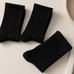 Sky Socks 8'li Ekonomik Paket Siyah Pamuklu Unisex Tenis Çorap Seti - 39 - 45