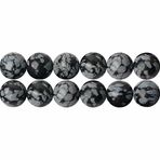 SKYBEADS Doğal Siyah Kar Taneleri Obsidian Yarı Değerli Taşlar Boncuklar Yuvarlak 8 mm Daldırma için 38 cm Kordon yakl. 46 Adet