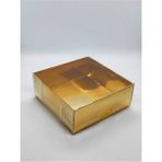 SkyBox 8X8X3 Asetat Kapaklı Gold (Altın Sarısı) Kutu 100 Adet Kişiselleştirme Seçeneği ile Şık Tasarım