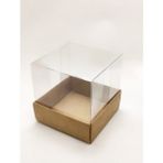 SkyBox Kraft Kutu Asetat Kapaklı 6x6x6 cm Sabun ve Mum Ambalajı 100 Adet