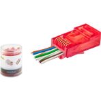 Skygo Cat6 Ez RJ45 Konnektör - 100 Adet Kirmizi / Özel Plastik Kutulu ND2403