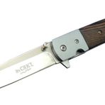 Skygo CRKT CR-0150 20.5 cm Ahşap Saplı Yarım Otomatik Kılıflı Kutulu Kamp Çakı