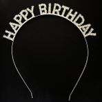 Skygo Gümüş Kristal Taşlı Happy Birthday Doğum Günü Tacı Ithal Ürün 17X16 cm