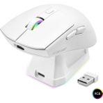 Skygo Kablosuz Gaming Rgb Mouse Şarj Standlı Ergonomik Tasarımlı Beyaz 1000 DPI Ev Ofis Kullanımı MF1215W