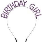 Skygo Mor Renk Kristal Taşlı Parlak Birthday Girl Yazılı Taç 16X17 Cm SKY70728725