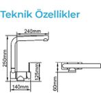 Skygo Pesce 4060 Fırçalı Çelik 90° Eğilebilir Pencere Önü Mutfak Eviye Bataryası - Ahşap - Option-1