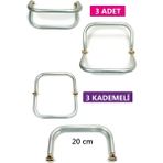 Skygo Revify 3 Kademeli Gizli Metal Mango Çanta Bursu – 3 Adet - 20 cm - Metal Çanta Aparatı