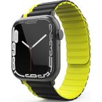 Skygo Revify Apple Watch 42MM Mo-Wb1 Çift Renk Mıknatıslı Silikon Kordon (Saat Değildir) - Siyah-Sarı