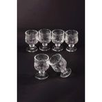 Skygo Revify Ayaklı Kahve Yanı Bardağı Kristal Kesim Shot Bardak 7cm x 4 cm 6 Lı Set
