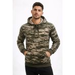 Skygo Revify Erkek Kamuflaj Desenli 2 Iplik 4 Mevsim Kapüşonlu Kanguru Cepli Hoodie Sweatshirt - Kamuflaj