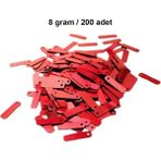 Skygo Revify Kırmızı 15 x 5 mm Dantel Oya Yazma Halhal Abiye Pulu Lazer Kesim Pul 200 Adet / 8 Gram