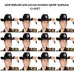 Skygo Revify Kovboy Şerif Şapkası Siyah 12 Adet - Kostüm, Parti ve Gösteri Şapkası