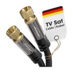 Skygo – Sat/anten Kabluso, Koaksiyel Kablolar – 15M – Metal F Konnektörlü 4K Tv Uydu Kablosu – 0,5-30M Arasında Mevcut (Radyo/tv, Dvb-T, Dvb-C, Dvb-S/dvb-S2, Internet, Siyah) - Ahşap