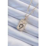 Skygo TJ-BKO9223 316L Çelik Zincir Altın Renk Zirkon Taşlı Minimal Papatya Figürlü Tarot Kolye