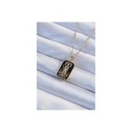 Skygo TJ-BKO9247 316L Çelik Zincir Altın Renk Siyah Mineli Tarot Kolye