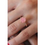 Skygo TJ-BYK2485 Pembe Lotus Çiçek Figür Gold Renk Kadın Yüzük