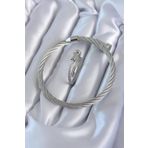 Skygo TJ-EB3599 316L Çelik Gümüş Renk Sarmal Model Erkek Bileklik Yüzük Kombini