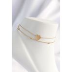 Skygo TJ-HH1622 316L Çelik Gold Renk Kalp Tasarımlı 2'li Halhal