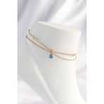 Skygo TJ-HH1624 316L Çelik Gold Renk Nazar Boncuklu 2'li Çapraz Halhal