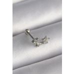 Skygo TJ-PR1245 316L Çelik Gümüş Renk Zirkon Taşlı Yıldız Tragus Piercing