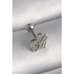 Skygo TJ-PR1249 316L Çelik Gümüş Renk Zirkon Taşlı Sonsuzluk Detay Tragus Piercing