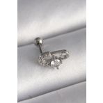 Skygo TJ-PR1275 316L Çelik Gümüş Renk Zirkon Taşlı Toplu İğne Tragus Piercing