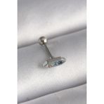 Skygo TJ-PR1285 316L Çelik Gümüş Renk Mavi Zirkon Taşlı Tragus Piercing