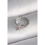 Skygo TJ-PR1331 316L Çelik Gümüş Renk Pembe Zirkon Taşlı Kelebek Model Tragus Piercing